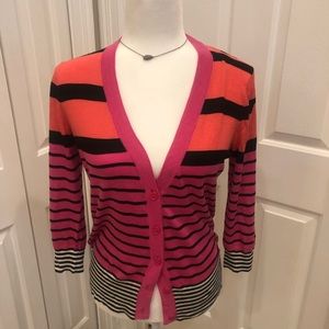 Loft cardigan striped sweater, like new